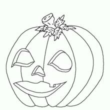Dibujo de Calabaza con cara tallada de jack-o'-lantern para colorear
