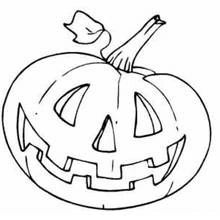Dibujo de Calabaza tallada con cara de Halloween para colorear Dibujo de Calabaza tallada con cara de Halloween para colorear