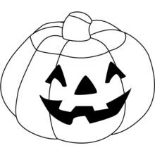 Dibujo de Calabaza con una cara sonriente tallada para colorear Dibujo de Calabaza con una cara sonriente tallada para colorear