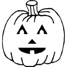 Dibujo de Calabaza con cara sonriente tallada para colorear