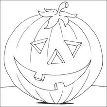 Dibujo de Calabaza tallada con ojos triangulares para colorear