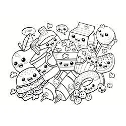 Comida Kawaii - Dibujos para colorear gratis