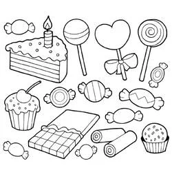 Dulces - Dibujos para colorear gratis