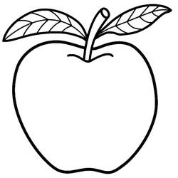 Dibujo de Manzana con dos hojas para colorear