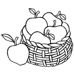 Dibujo de Manzanas en una cesta de mimbre para colorear
