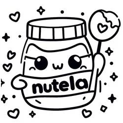 Nutella Kawaii - Dibujos para colorear gratis
