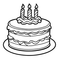 Pastel de Cumpleaños - Dibujos para colorear gratis