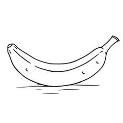 Dibujo de Plátano apoyado en una superficie plana para colorear