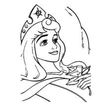 Dibujo de La Bella Durmiente sosteniendo una flor para colorear Dibujo de La Bella Durmiente sosteniendo una flor para colorear
