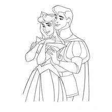 Dibujo de La Bella Durmiente abrazada por el príncipe para colorear Dibujo de La Bella Durmiente abrazada por el príncipe para colorear