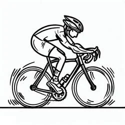 Dibujo de Ciclista corriendo en una bicicleta de carretera para colorear