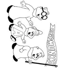 Dibujo de Alvin y the Chipmunks con una pancarta para colorear Dibujo de Alvin y the Chipmunks con una pancarta para colorear