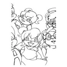 Dibujo de Alvin y the Chipmunks con las Chipettes para colorear Dibujo de Alvin y the Chipmunks con las Chipettes para colorear