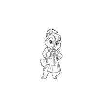 Dibujo de Alvin y the Chipmunks chica con uniforme escolar para colorear Dibujo de Alvin y the Chipmunks chica con uniforme escolar para colorear