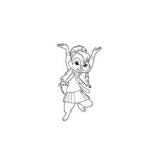 Dibujo de Chipette bailando con los brazos levantados para colorear Dibujo de Chipette bailando con los brazos levantados para colorear