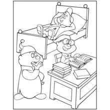 Dibujo de Alvin y the Chipmunks en la habitación para colorear Dibujo de Alvin y the Chipmunks en la habitación para colorear