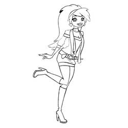 Dibujo de Dolce de Amigos Ángeles en pose divertida para colorear Dibujo de Dolce de Amigos Ángeles en pose divertida para colorear