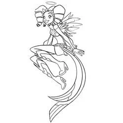 Dibujo de Urie volando con alas y halo para colorear Dibujo de Urie volando con alas y halo para colorear