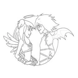 Dibujo de Raf y Sulfus cara a cara para colorear Dibujo de Raf y Sulfus cara a cara para colorear
