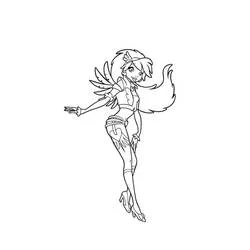 Dibujo de Dolce volando con las alas extendidas para colorear Dibujo de Dolce volando con las alas extendidas para colorear