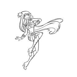 Dibujo de Raf de Amigos Ángeles en una pose de salto dinámica para colorear Dibujo de Raf de Amigos Ángeles en una pose de salto dinámica para colorear