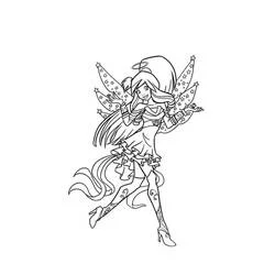 Dibujo de Hada de Amigos Ángeles con alas en forma de estrella para colorear Dibujo de Hada de Amigos Ángeles con alas en forma de estrella para colorear