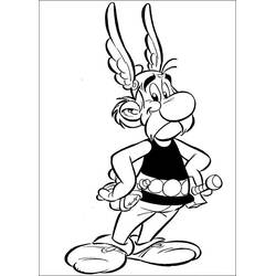 Dibujo de Asterix de pie con las manos en la cintura para colorear