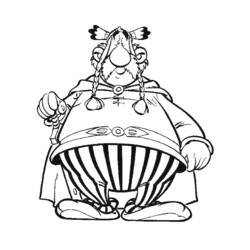 Dibujo de Obelix de pie con su menhir para colorear