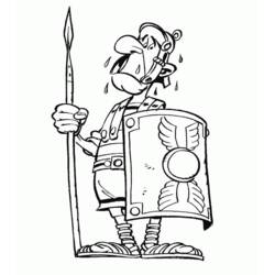 Dibujo de Soldado romano de Asterix con escudo alado para colorear