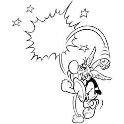 Dibujo de Asterix lanzando un poderoso puñetazo para colorear