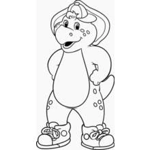 Dibujo de Barney con gorra y zapatillas para colorear