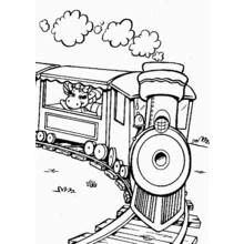 Dibujo de Baby Bop viajando en tren para colorear