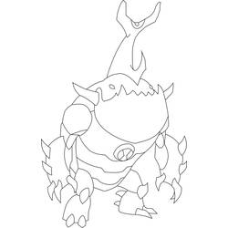 Dibujo de Ben 10 criatura alienígena imponente para colorear