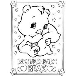 Dibujo de Wonderheart Bear sosteniendo un pequeño corazón para colorear Dibujo de Wonderheart Bear sosteniendo un pequeño corazón para colorear