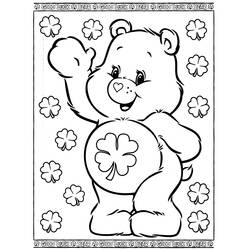 Dibujo de Care Bears oso de la suerte saludando para colorear Dibujo de Care Bears oso de la suerte saludando para colorear