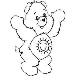 Dibujo de Care Bear con un sol sonriente en la barriga para colorear Dibujo de Care Bear con un sol sonriente en la barriga para colorear