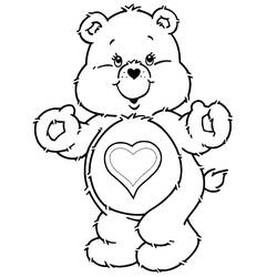 Dibujo de Care Bear con un corazón en la panza para colorear Dibujo de Care Bear con un corazón en la panza para colorear