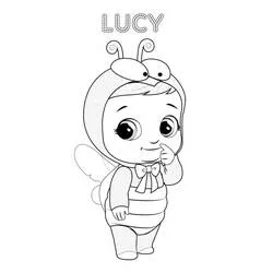 Dibujo de Lucy disfrazada de abeja para colorear