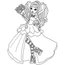 Dibujo de C.A. Cupid en su vestido de gala para colorear