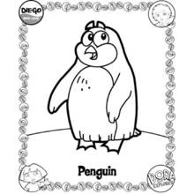 Dibujo de Pingüino de pie sobre el hielo para colorear