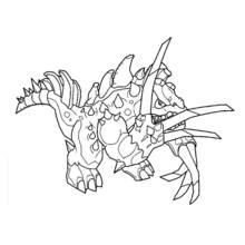 Dibujo de Invizimals criatura con púas y garras para colorear