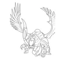 Dibujo de Invizimals criatura alada con garras afiladas para colorear