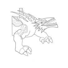 Dibujo de Invizimals criatura con garras y cuernos afilados para colorear