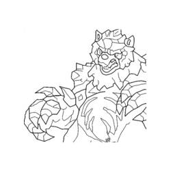 Dibujo de Invizimals criatura rocosa de brazos con garras para colorear