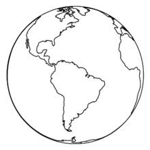 Dibujo de Planeta Tierra mostrando las Américas para colorear