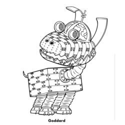 Dibujo de Goddard el perro robot de pie para colorear