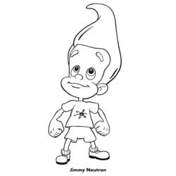 Dibujo de Jimmy Neutron de pie con confianza para colorear