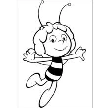 Dibujo de La Abeja Maya con los brazos abiertos para colorear
