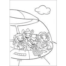 Dibujo de Little Einsteins volando en su cohete para colorear