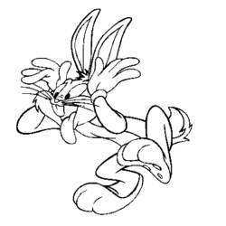 Dibujo de Bugs Bunny tumbado relajado para colorear